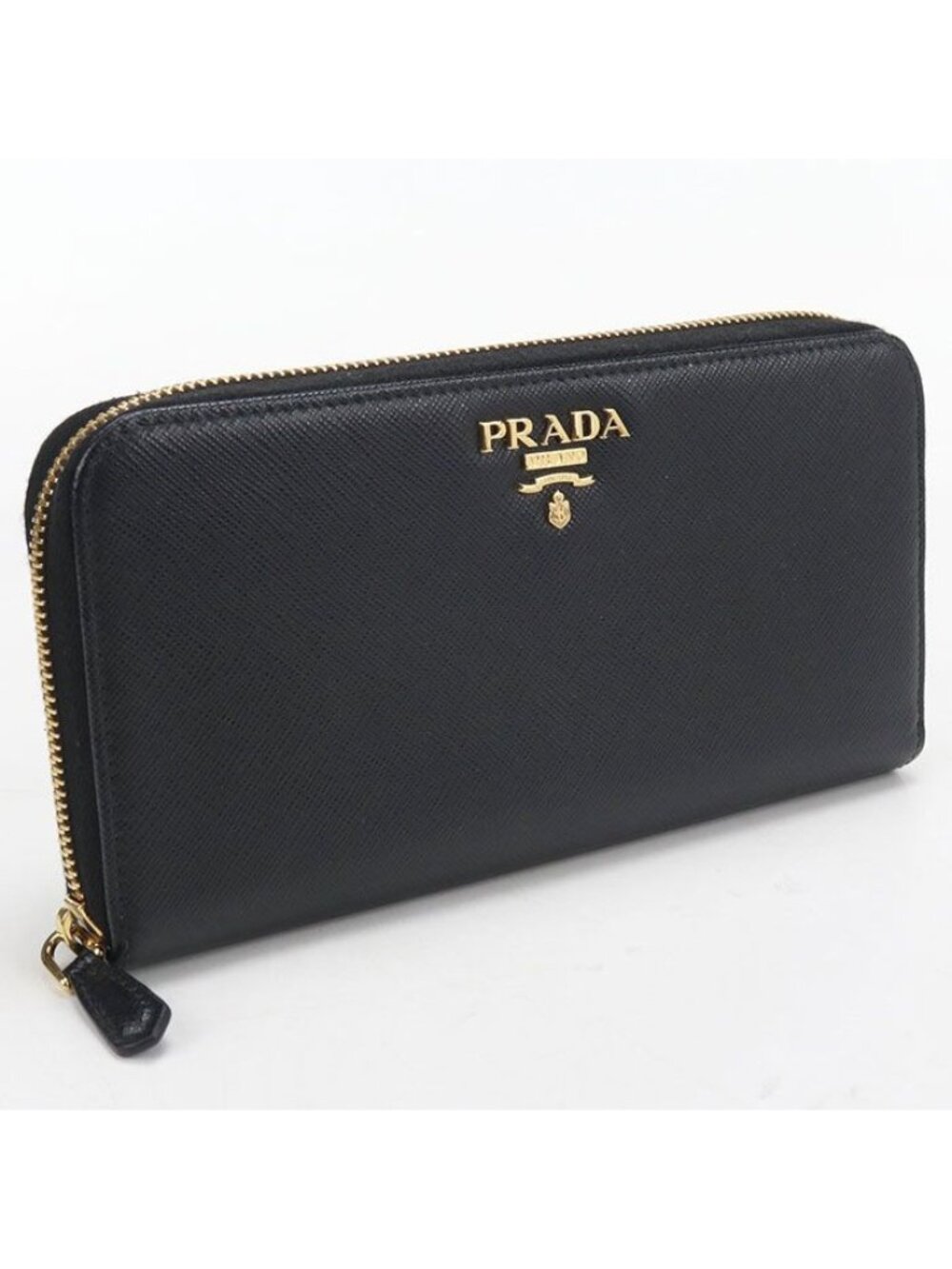 Prada Saffiano Leather Wallet Zip Around